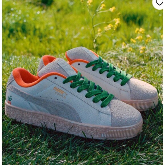 PUMA Mens Size 13 Anwar Carrots Suede Sneakers Scavenger Hunt NEW Orange Green - Picture 2 of 13